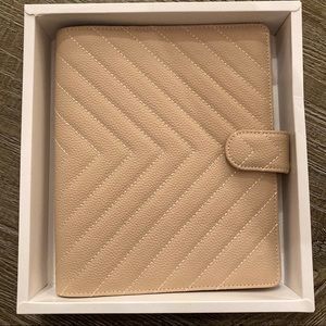 Tan Quilted Cloth & Paper Planner